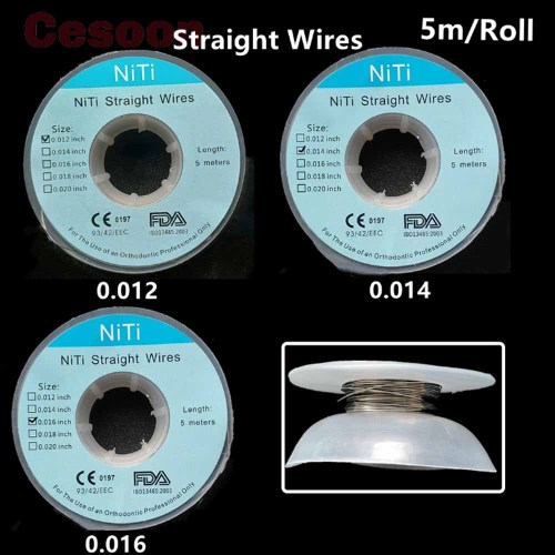 Orthdent 5 M/Roll Dental Niti Straight Wires Orthodontic Arches Round Archwires for Tooth