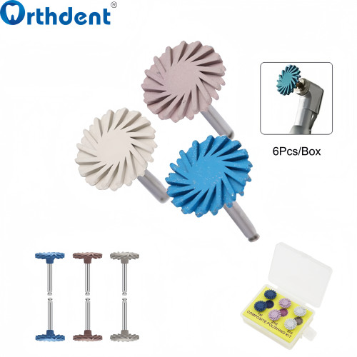 Orthdent 6 Pcs/Box Dental Polishing Disc Composite Resin Spiral Flex Brush