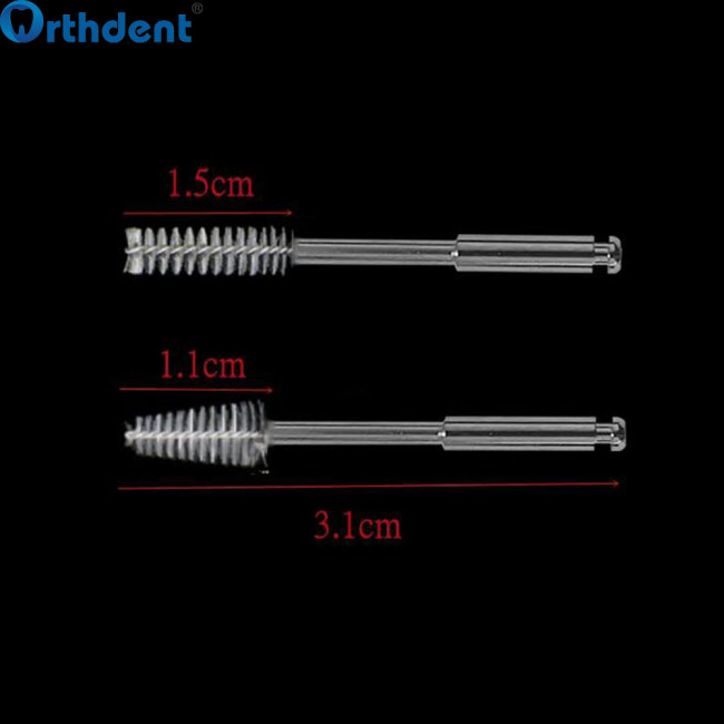100Pcs Dental Root Canal Cleaning Brush Clean Tooth Interdental Pointed Flat Head RA Shank Teeth Clean Dentist Lab Instrument