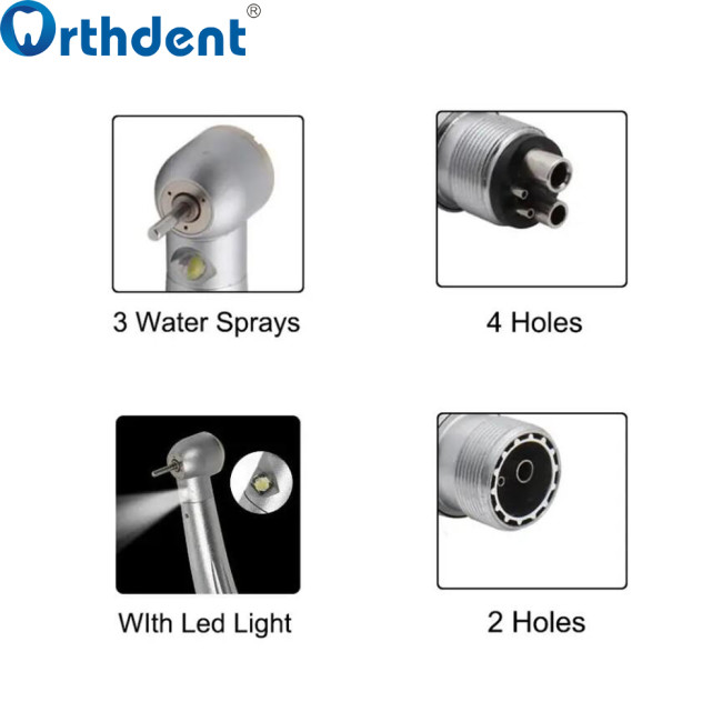 Dental Turbine High Rotation Pen Dentistry LED Handpiece 3 Sprays Fiber Optic Standard Push Button N/K Style Dentist Instruments