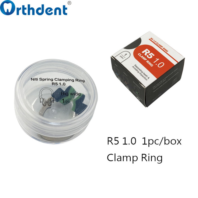 Dental Niti Spring Clamping Ring R5 1.0 Autoclavable Matrix Clip NITI Clamps Separating Green/Orange/Blue Orthodontic Materials