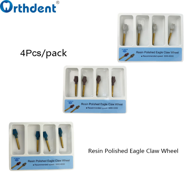 Orthdent Dental 4Pcs/Kit Resin Polish Eagle Claw Wheel Eight-jaw Rubber Polisher Composite RA Disc Kit Dentist Tools Polishing