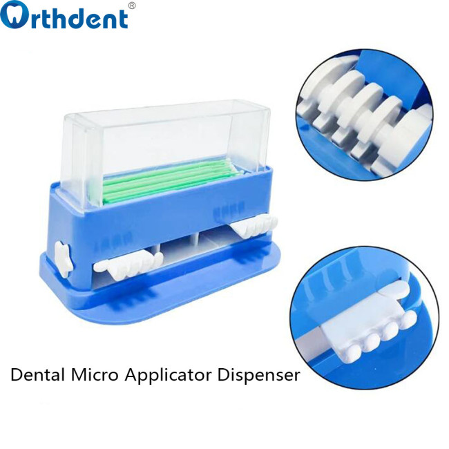 Orthdent 1Pc Blue Dental Disposable Micro Applicators Storage Box Holder Dispenser Dentistry Clinic Tools Container Materials