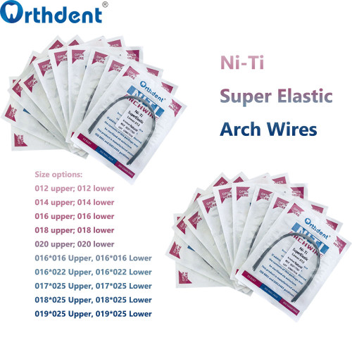 Orthdent 10Pcs/Pack Orthodontic Dental arch wire Niti Super Elastic Round/Rectangular Wires Natural Form Teeth Materials