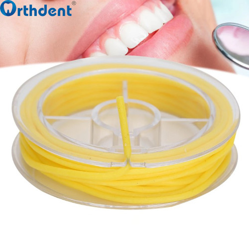 Orthdent 1Roll Dental Rubber Dam Stabilizing Cord Medium Wedges Clamps Sheets Elastic 2.1m Dia 1.8mm Dental impression Kit Teeth