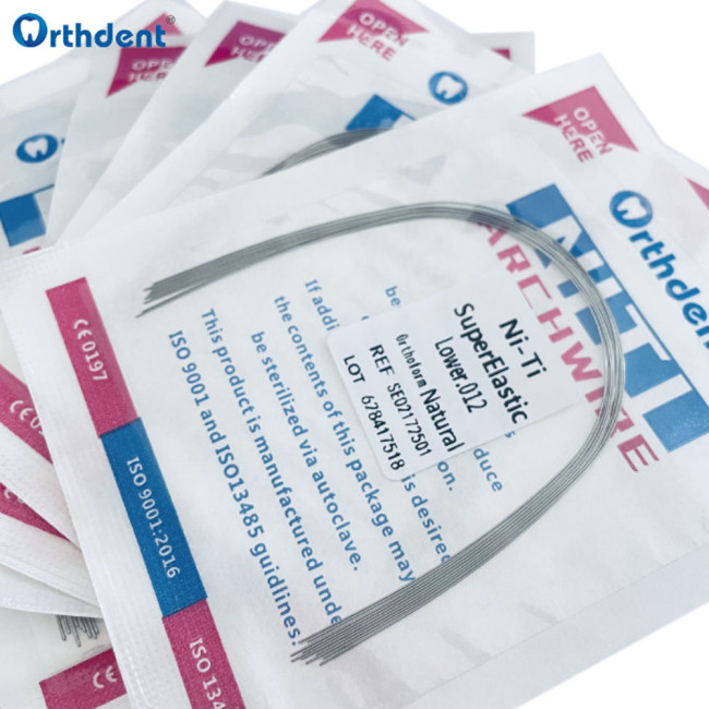 Orthdent 10Pcs/Pack Orthodontic Dental Arch Wire Niti Super Elastic Ovoid Form Round/Rectangular Wires Teeth Materials
