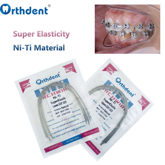 Orthdent 10Pcs/Pack Orthodontic Dental Arch Wire Niti Super Elastic Ovoid Form Round/Rectangular Wires Teeth Materials