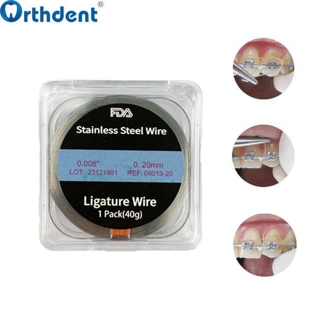 Dental Ligature Wires Stainless Steel for Braces Orthodontic Arch Wire Round 0.2/0.25/0.3mm Dentistry Accessories Ortho Materials