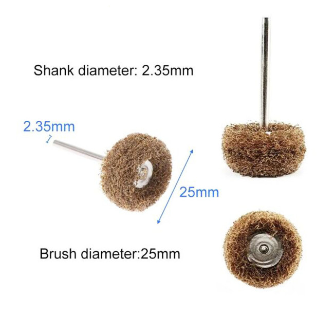 Dental Polishing Brush Wheel Rotary Tools 2.35mm HP Shank Wool Goat Cotton Mini Drill Abrasive Brush For Dremel Rotary Dentistry