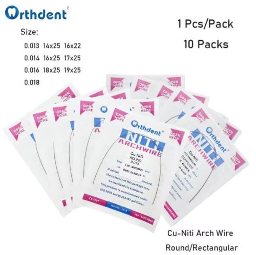 10Pcs Dental Orthodontic Copper Nickel Titanium Arch Wires Cu-Niti Round Ovoid Form/Rectangular Archwire Damon Form