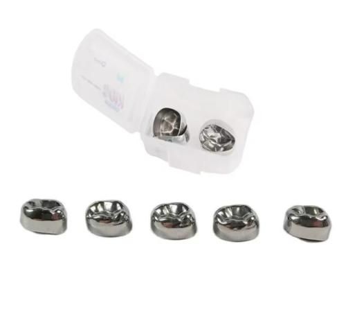 5Pcs Dental Crown Kids Primary Molar Teeth 1st 2nd Stainless Steel Pediatric Temporary Crowns Dentist for Upper/Lower Left/Right