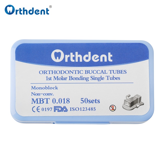 50Sets Dental Orthodontic Buccal Tube Bondable Monoblock Non-Convertible 1st 2nd Molar Roth MBT 022 Dentistry Material