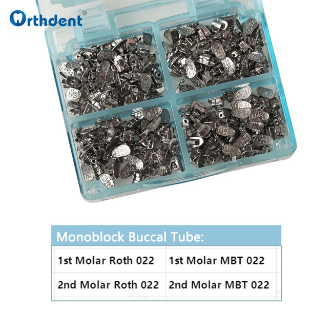 The types of buccal tube, 1st molar MBT022\1st molar Roth 022\2nd molar MBT022\2nd molar Roth 022