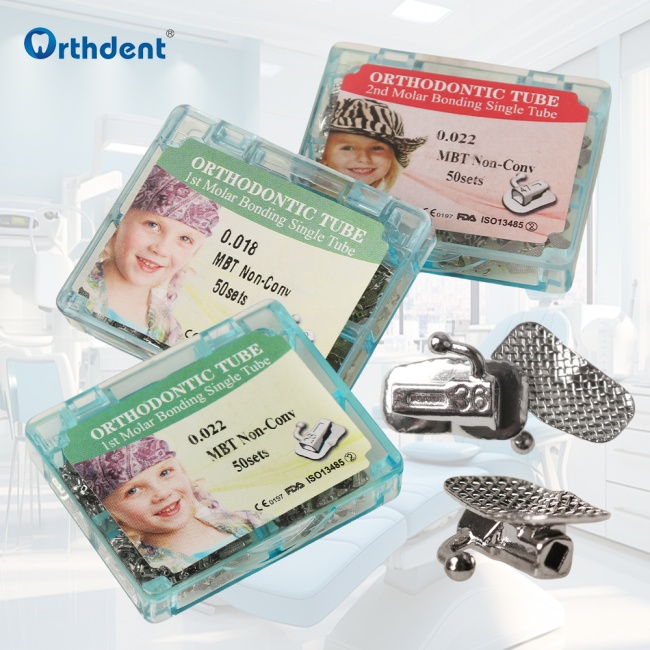 50Sets Dental Orthodontic Buccal Tube 1st/2nd Molar Roth/MBT Split Non-Convertable Bondable Buccal Tubes Dentistry