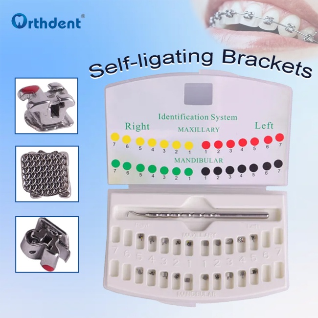 20Pcs Dental Orthodontics Self-Ligating Brackets Braces MBT Roth 022 Active Passive Self Ligation Bracket With Tool Dentistry