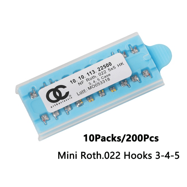 10Kits Monoblock OC Brackets Dental Orthodontic Metal Bracket Braces MIM Mini MBT/Roth 022/018 Hooks 3-4-5 Dentistry Accessories