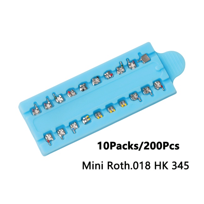 10Kits Monoblock OC Brackets Dental Orthodontic Metal Bracket Braces MIM Mini MBT/Roth 022/018 Hooks 3-4-5 Dentistry Accessories