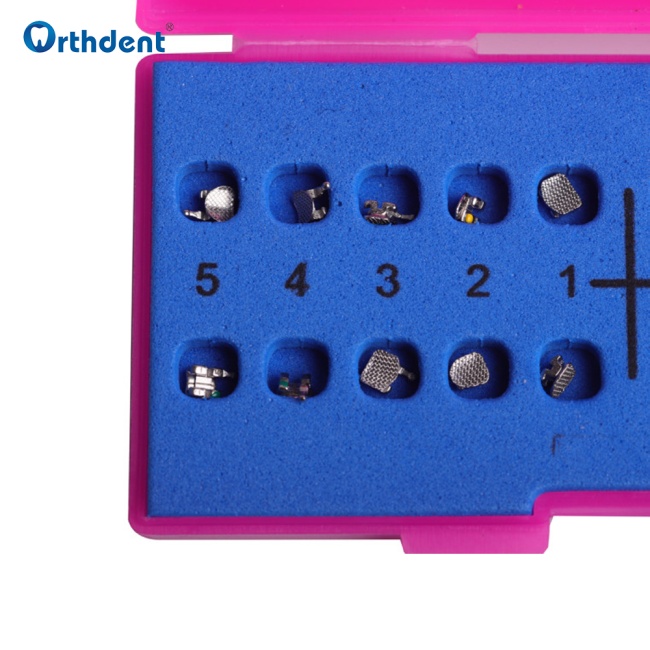 Dental Brackets Orthodontic Brace Metal Mesh Base Standard Roth  Slot 0.022 Hooks 345 20pcs/Pack