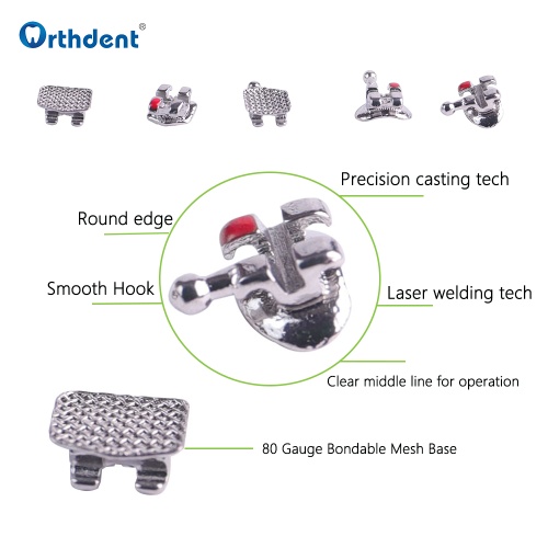Dental Orthodontic Brackets Metal Braces Lower Profile NICKLE FREE Zeal Serial Roth 0.022 Hook 3-4-5 Dentistry Accessories