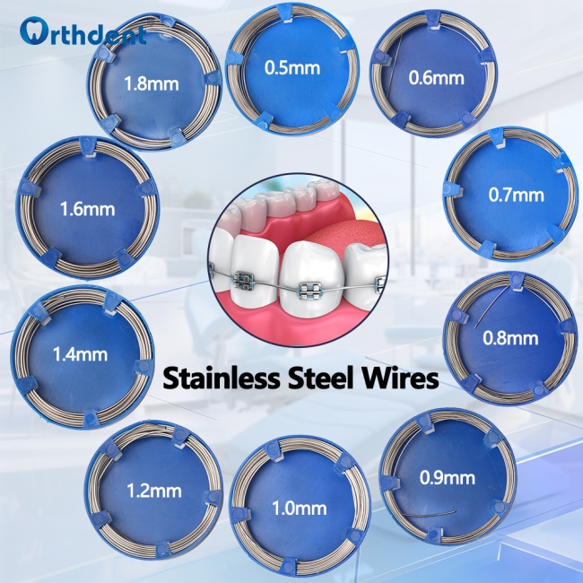 50g/Roll Dental Orthodontic Stainless Steel Wires Dentist Ortho Braces Round Ovoid Natural 0.5mm-1.8mm