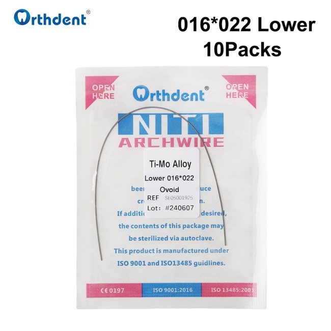10Pack Dental Orthodontic Arch Wire Ti-Mo Alloy Archwire Rectangular Upper/Lower TMA Beta Ovoid Form Titanium Molybdenum Dental Supply