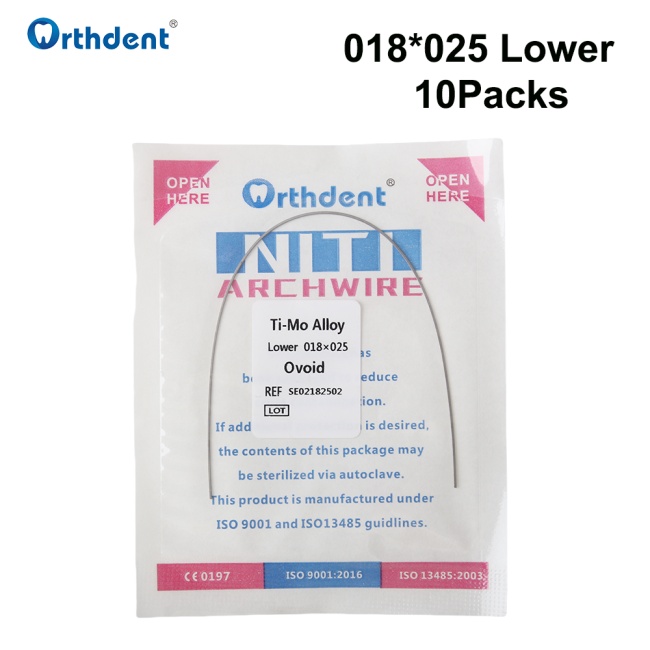 10Pack Dental Orthodontic Arch Wire Ti-Mo Alloy Archwire Rectangular Upper/Lower TMA Beta Ovoid Form Titanium Molybdenum Dental Supply