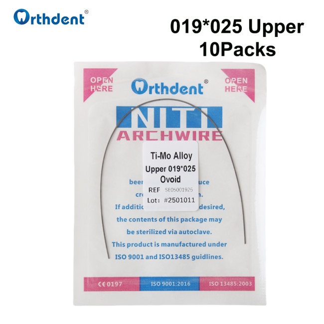 10Pack Dental Orthodontic Arch Wire Ti-Mo Alloy Archwire Rectangular Upper/Lower TMA Beta Ovoid Form Titanium Molybdenum Dental Supply
