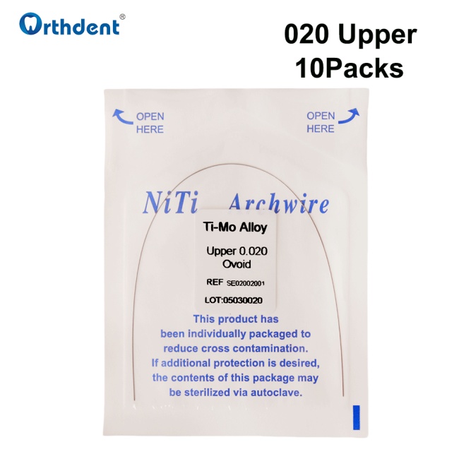 10Pack Dental Orthodontic Arch Wire Ti-Mo Alloy Archwire Rectangular Upper/Lower TMA Beta Ovoid Form Titanium Molybdenum Dental Supply
