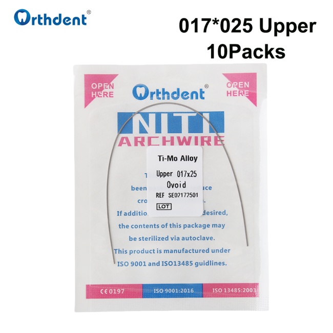 10Pack Dental Orthodontic Arch Wire Ti-Mo Alloy Archwire Rectangular Upper/Lower TMA Beta Ovoid Form Titanium Molybdenum Dental Supply