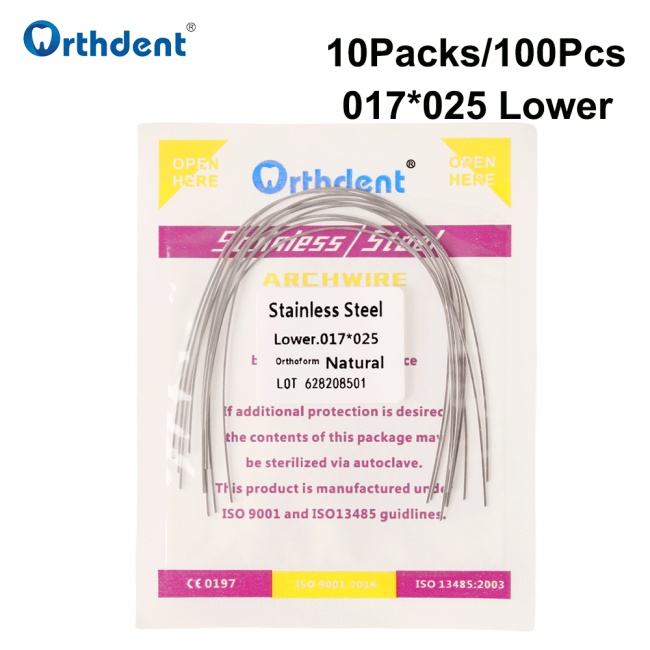 Dental Orthodontic Stainless Steel Archwires Rectangular Wires 017*025 Lower