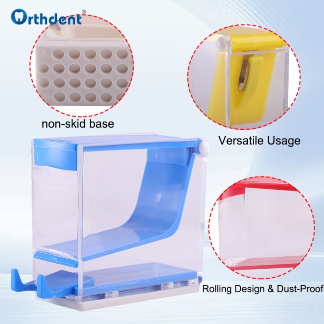 Dental Cotton Roll Dispenser Holder Press Type Orthodontic Cotton Roll Storage Box Organizer Dentist Clinic Dentistry Supplies