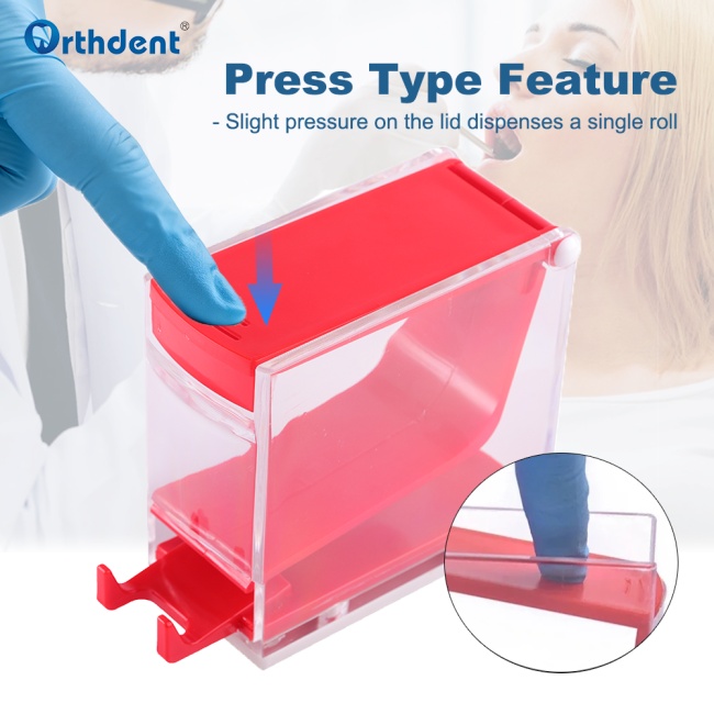 Dental Cotton Roll Dispenser Holder Press Type Box Swab Storage Box Dentistry Organizer Accessories
