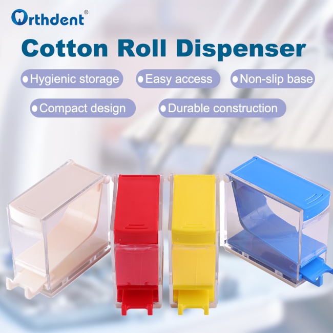 Dental Cotton Roll Dispenser Holder Press Type Box Holder Dental Swab Storage Box Dentistry Organizer Lab Supplies
