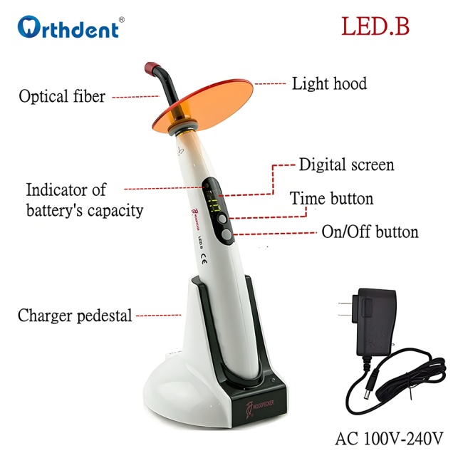 Original Woodpecker Dental Wireless LED Curing Light  Lamp 1400mw LED.B 5s Curing