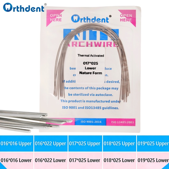 10Packs Dental Orthodontic Heat Thermal Activated Niti Natural Round/Rectangular  Arch Wires