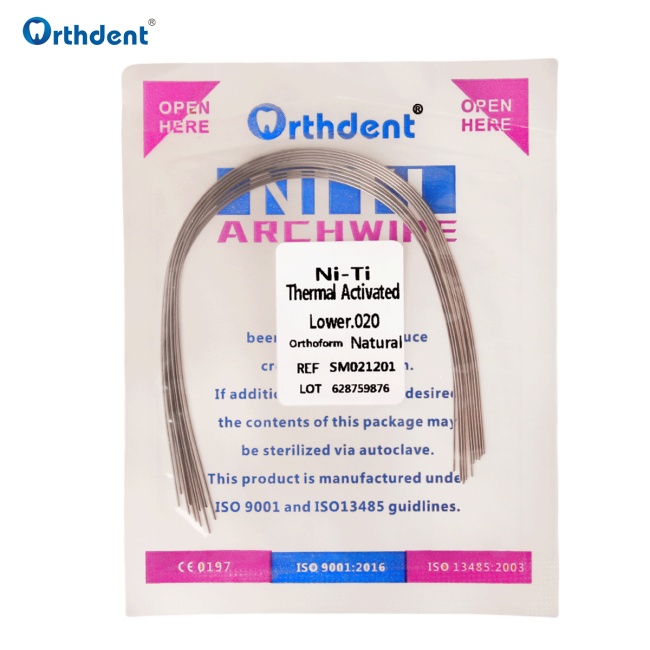 10Packs Dental Orthodontic Heat Thermal Activated Niti Natural Round/Rectangular  Arch Wires
