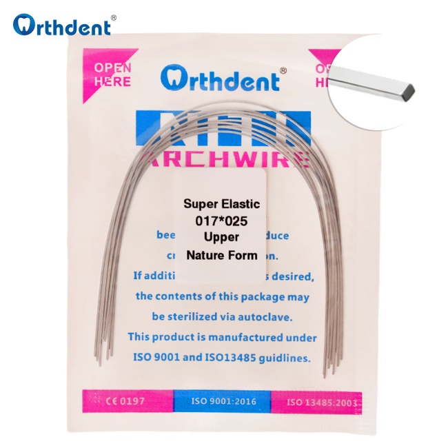 10Packs Dental Orthodontic Arch Wires Super Elastic Niti Round/Rectangular Arch Wire Natural Form Upper Lower Dentistry Material