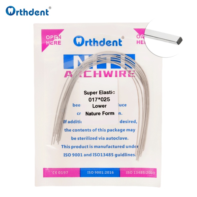 10Packs Dental Orthodontic Arch Wires Super Elastic Niti Round/Rectangular Arch Wire Natural Form Upper Lower Dentistry Material