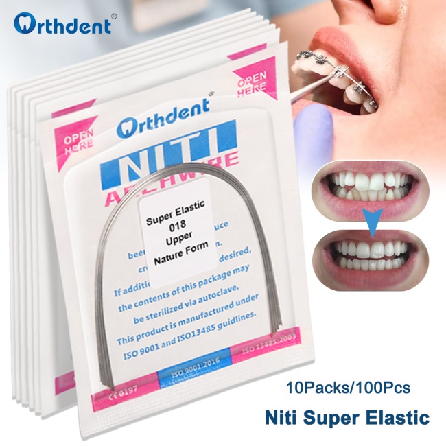 10Packs Dental Orthodontic Arch Wires Super Elastic Niti Round/Rectangular Arch Wire Natural Form Upper Lower Dentistry Material