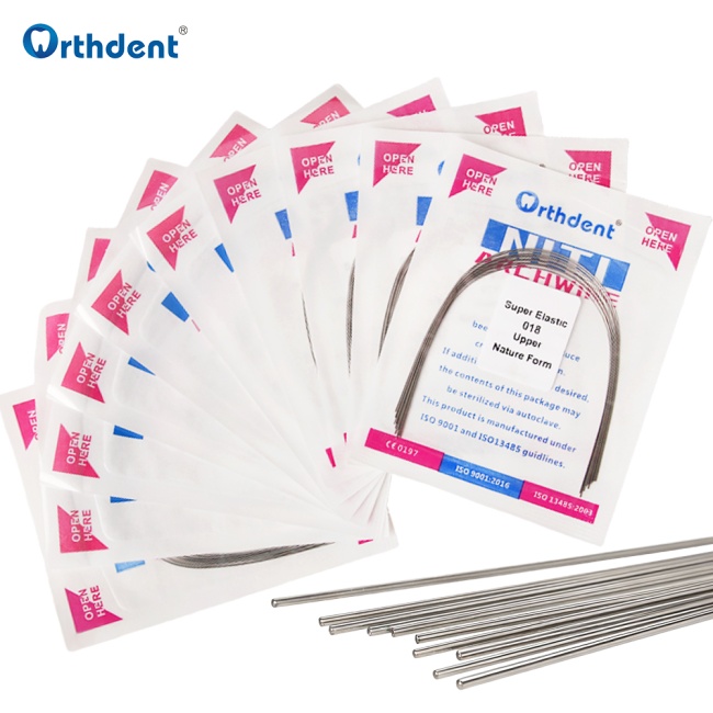 10Packs Dental Orthodontic Arch Wires Super Elastic Niti Round/Rectangular Arch Wire Natural Form Upper Lower Dentistry Material