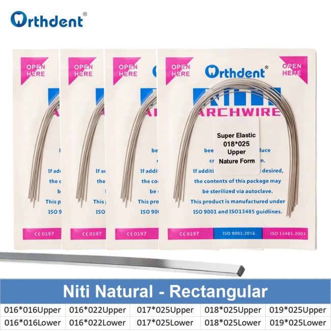 10Packs Dental Orthodontic Arch Wires Super Elastic Niti Round/Rectangular Arch Wire Natural Form Upper Lower Dentistry Material