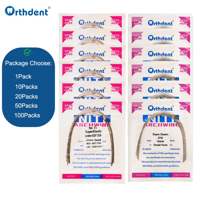 Orthdent 10Pcs/Pack Orthodontics Niti Arch Wies Dental Super Elastic Archwires Ovoid Form Round/Rectangular Teeth Braces Dentistry