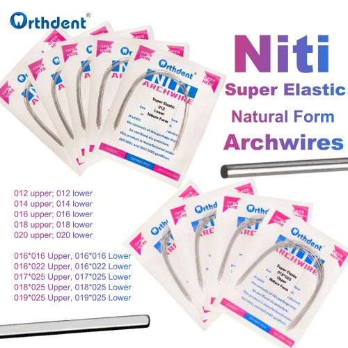 Orthdent 10Pcs/Pack Orthodontic Dental arch wire Niti Super Elastic Round/Rectangular Wires Natural Form Teeth Materials