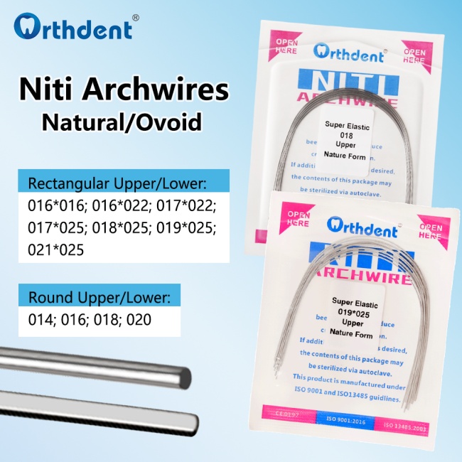 1 Pack Dental Orthodontic Arch wire Super Elastic Niti / Stainless Steel Rectangular/Round Arch Wires Natural/Ovoid Form Dentistry