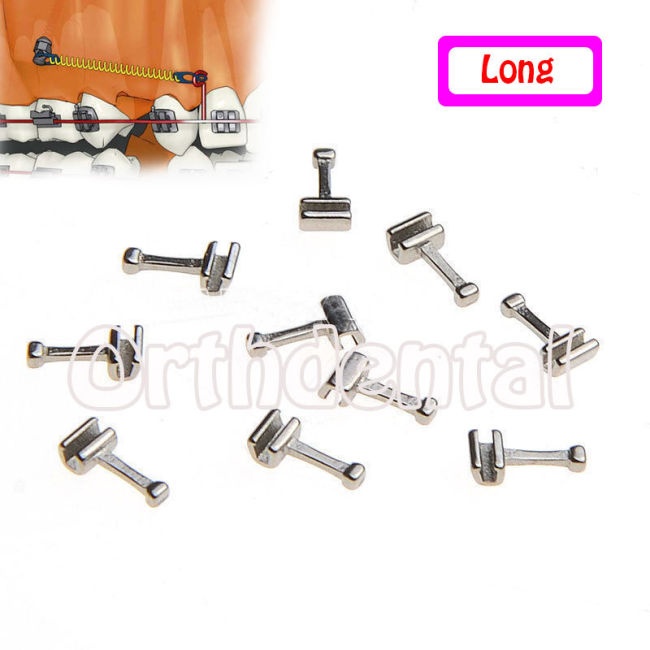 10pcs/Pack Dental Orthodontic Crimpable Hook & Stop | Long/Short Size Available