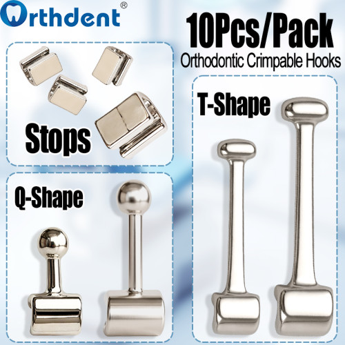 10pcs/Pack Dental Orthodontic Crimpable Hook & Stop | Long/Short Size Available
