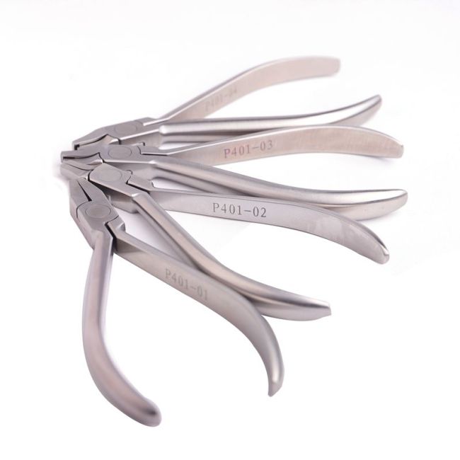 P401 Dental Orthodontic Pliers for Clear Aligners Hole Punch / Tear Drop / Vertical / Horizontal , 4 Models