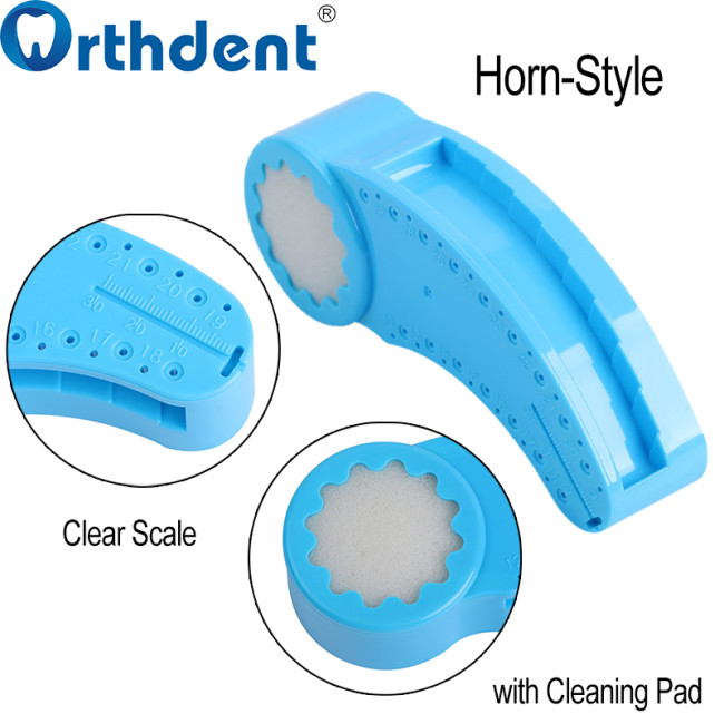 horn style endo measuring station with cleaning pad detail