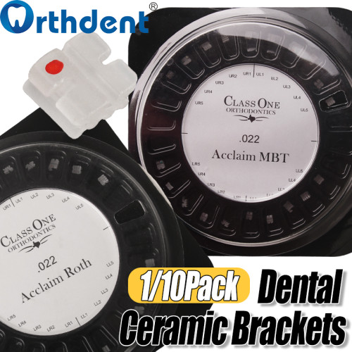Dental Ceramic Orthodontic Brackets Dove Tail Base 5x5 Mini Roth & MBT 0.022  20Pcs/Pack