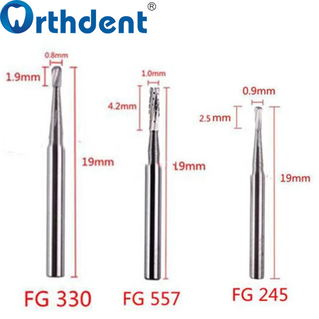 Dental Tungsten Carbide Dental Burs Set FG Ball/Prep/Inlay/Removal/Crown Cutting for High Speed
